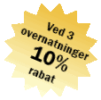 10% rabat ved mere end 2 overnatninger